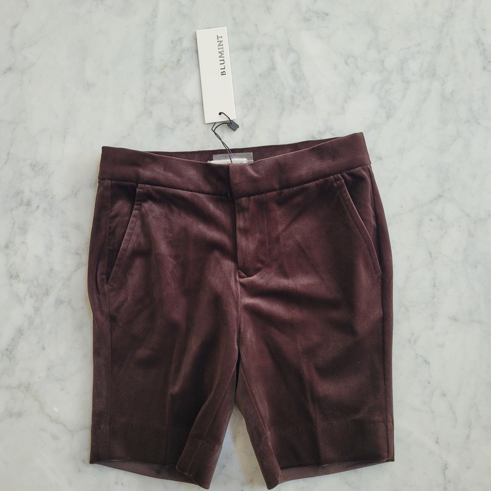 Blumint Val Velvet Bermudas Brown Kids Size 4Y NWT Luxury Velvet Shorts